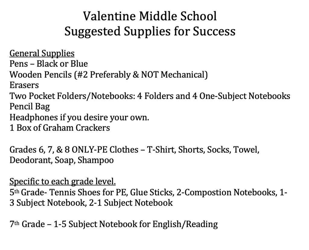 Supplies