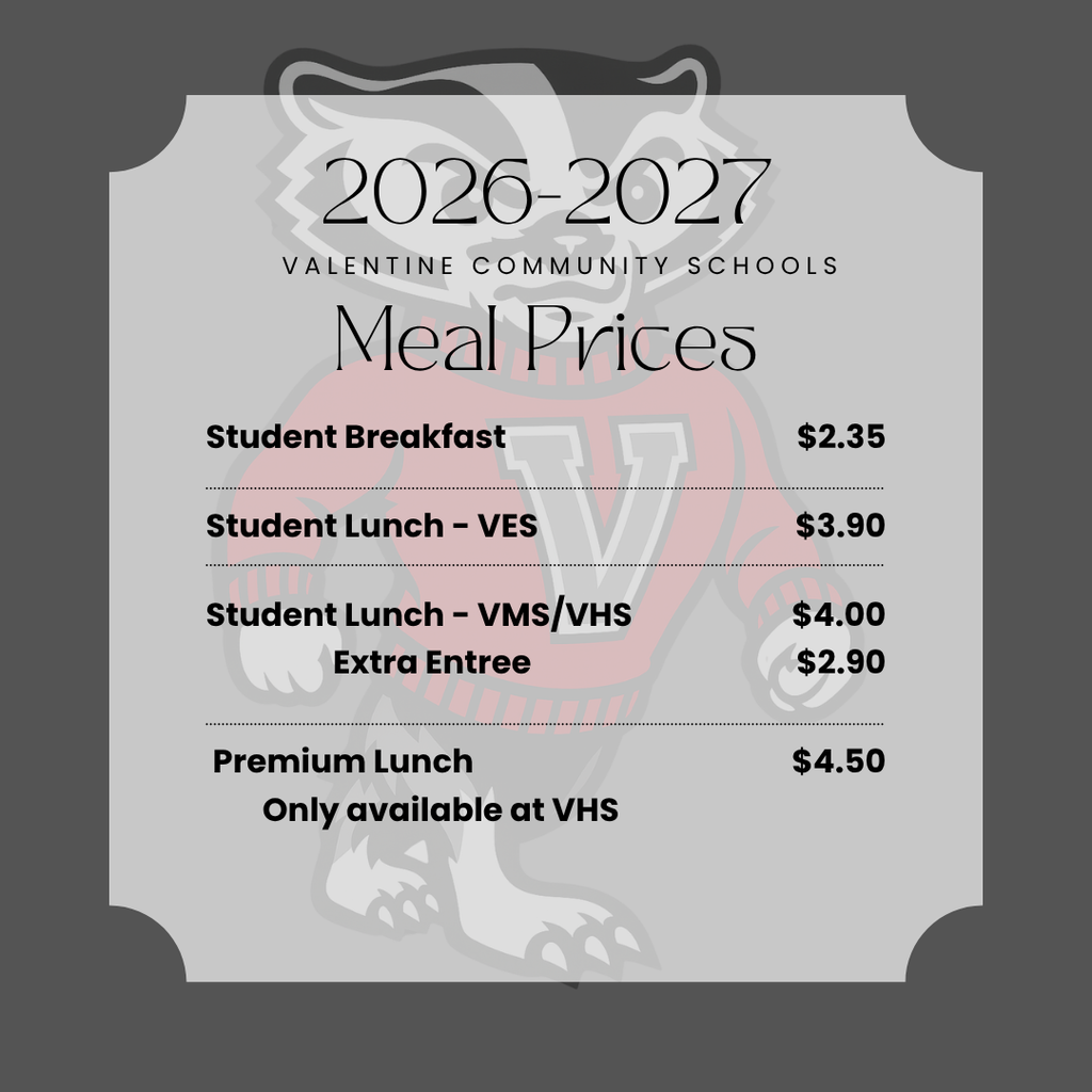 2026-2027 Meal Prices