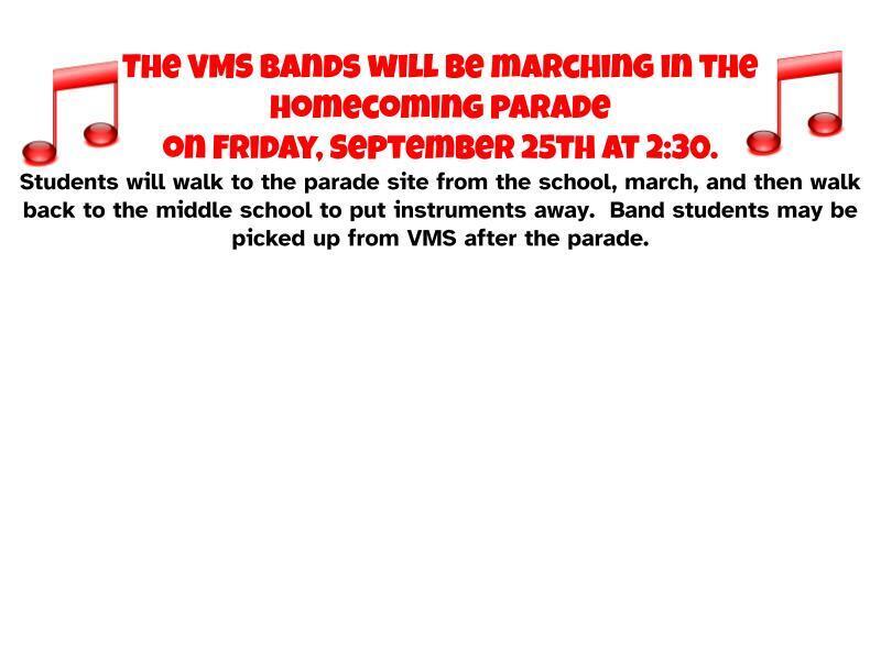 VMS band Parade Information