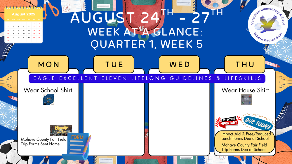 Week-at-a-Glance August 24th - August 27th
