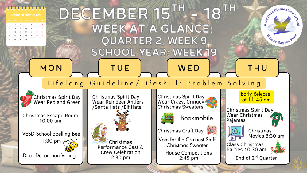 Week-at-a-Glance December 15th - December 18th