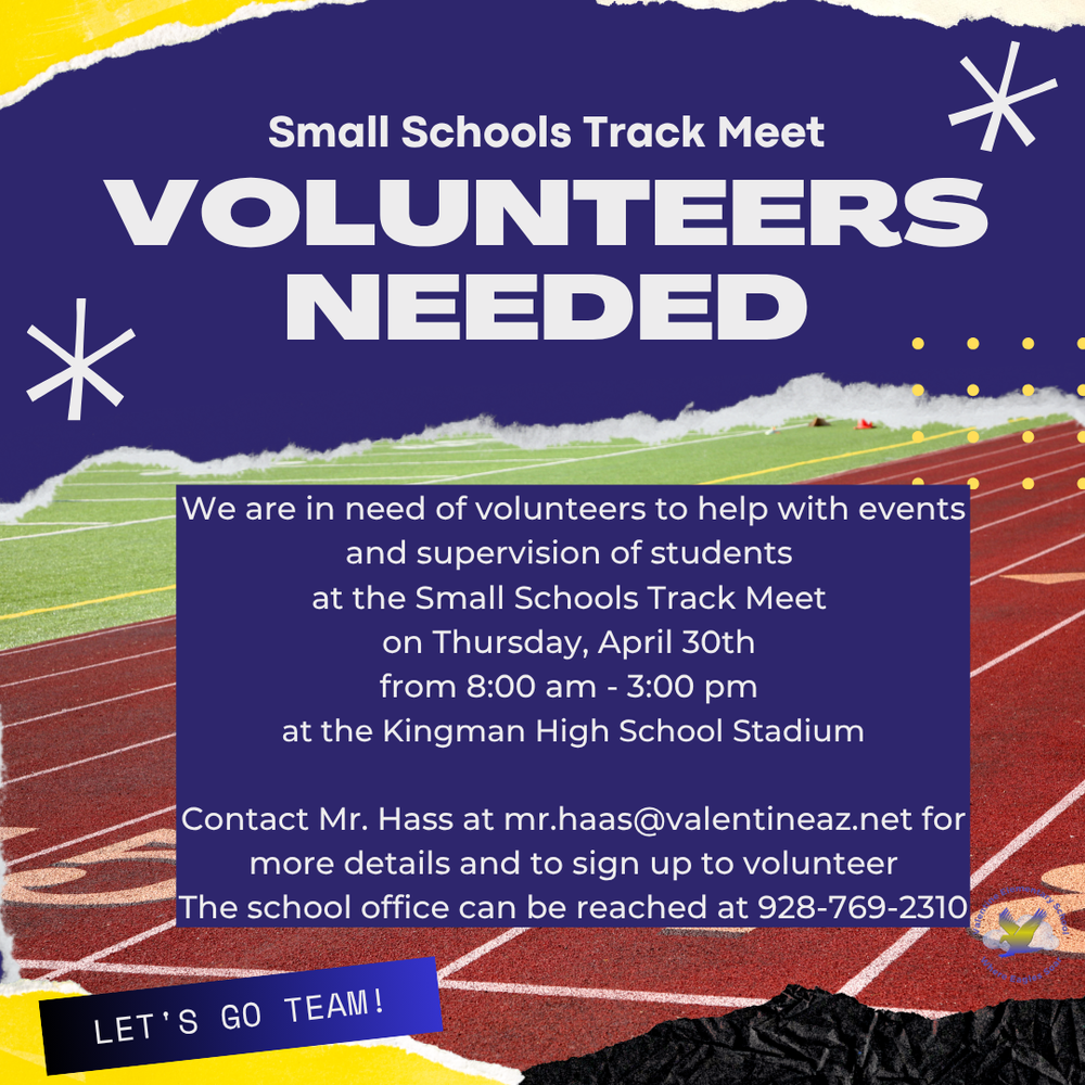 Volunteers Needed for Small Schools Track  Meet