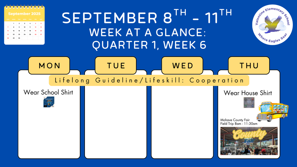 Week-at-a-Glance September 8th -September 11th