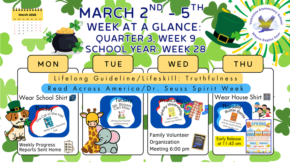 Week-at-a-Glance March 2nd - March 5th