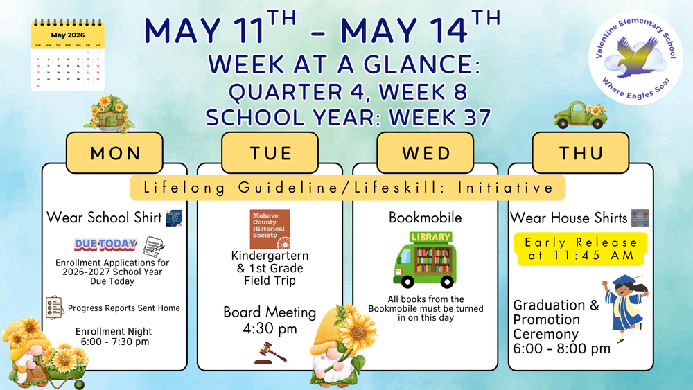 Week-at-a-Glance May 11th - May 14th