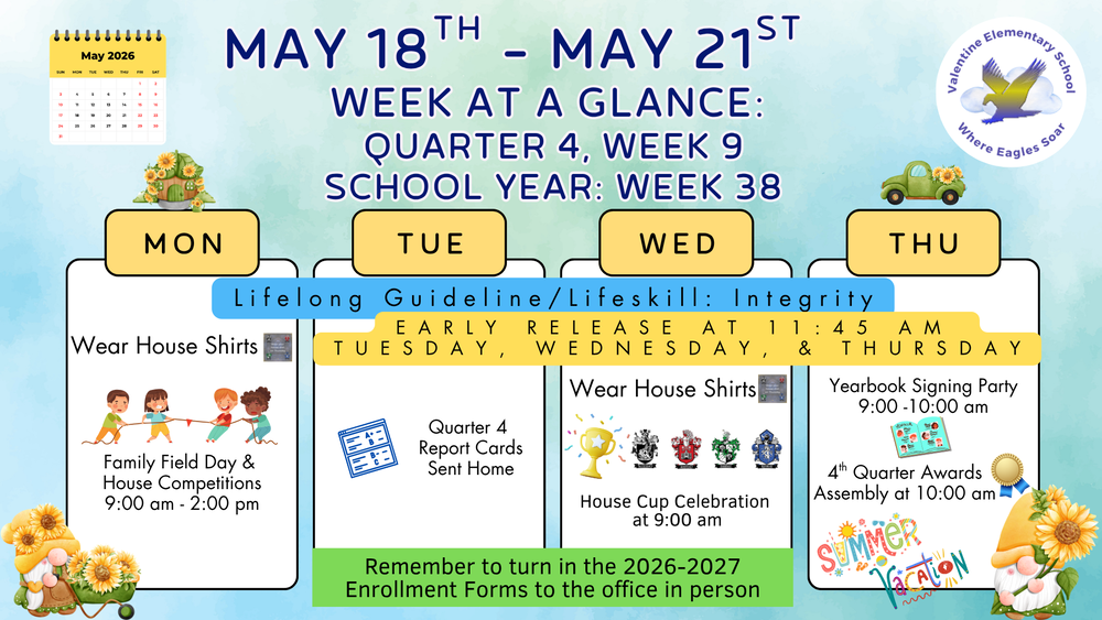 Week-at-a-Glance May18th - May 21st