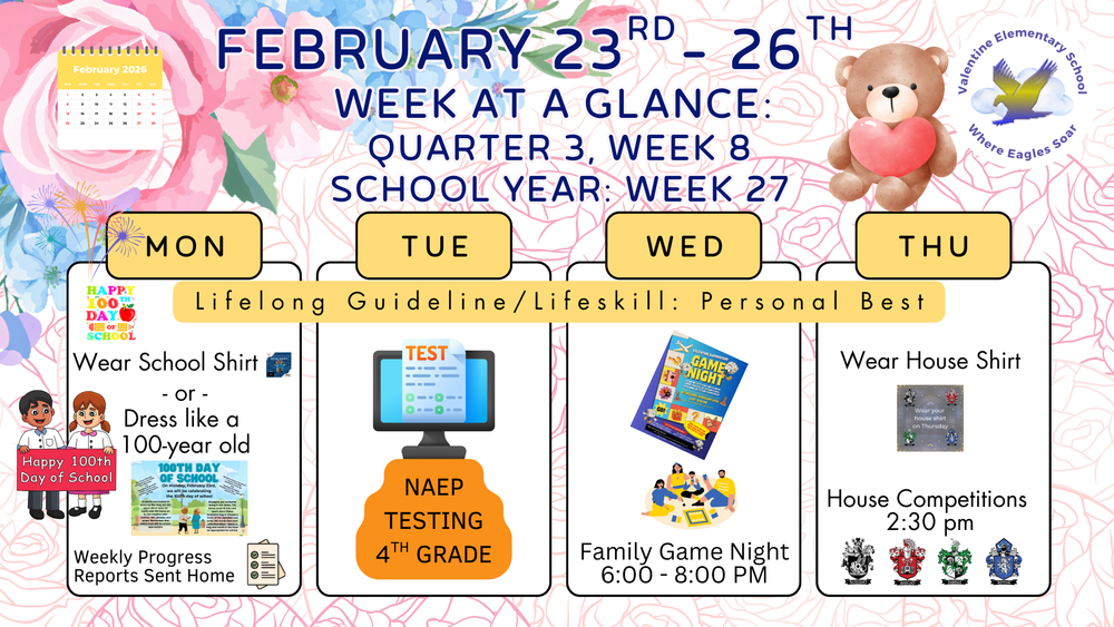 Week-at-a-Glance February 23rd - February 26th