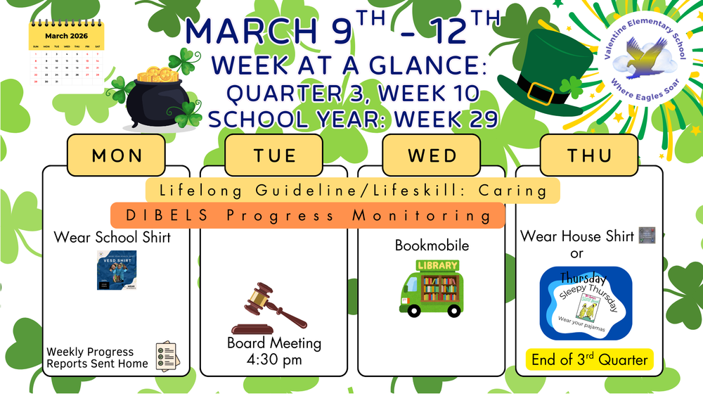 Week-at-a-Glance March 9th - March 12th