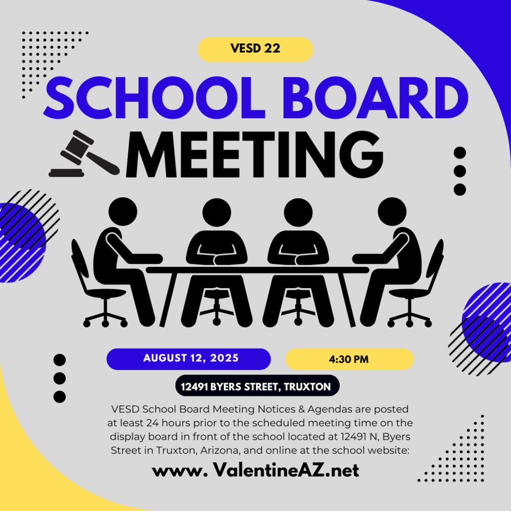 VESD School Board Meeting - August 12th at 4:30 pm