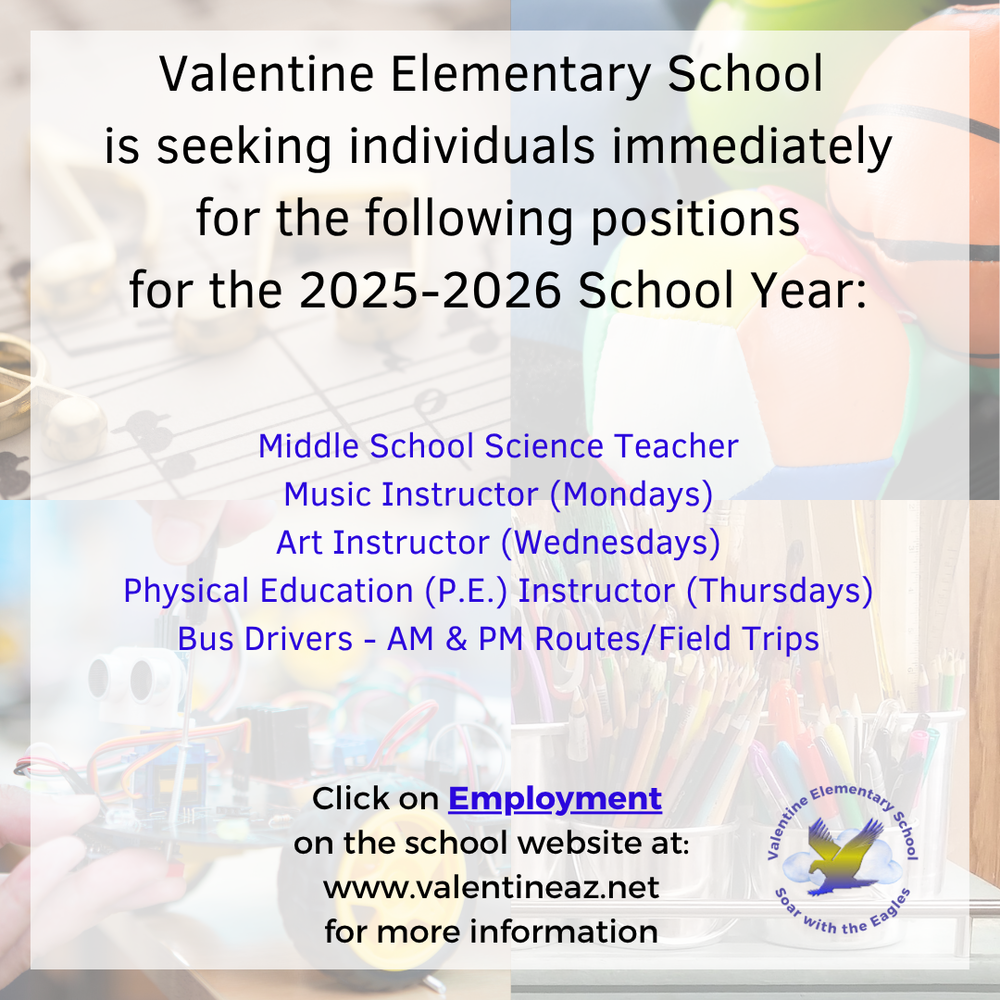 Employment Opportunities - Open Positions for the 2025-2026 School Year