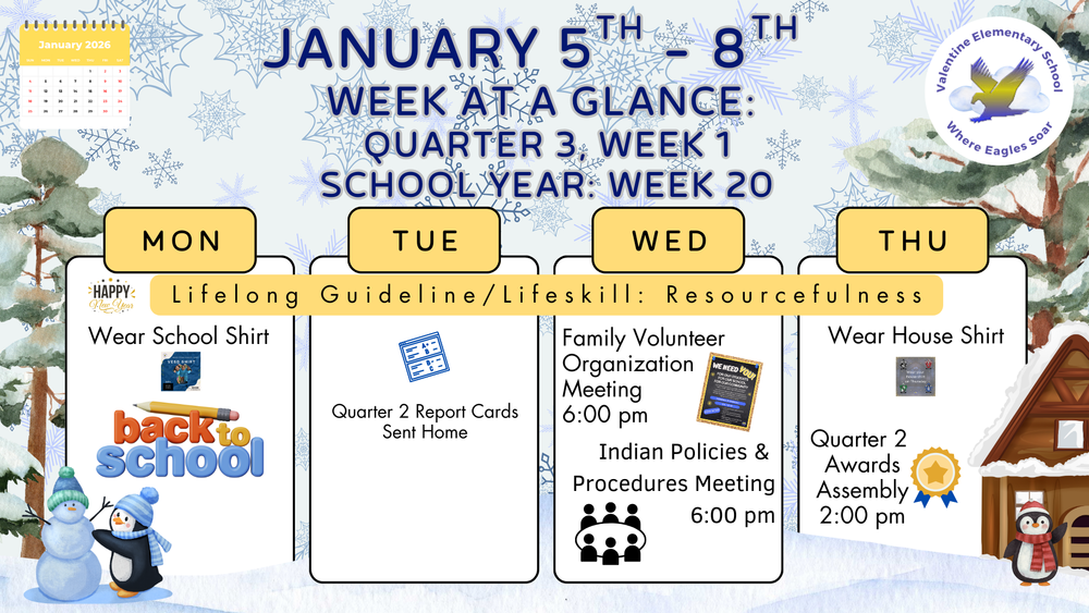 Week-at-a-Glance January 5th - 8th