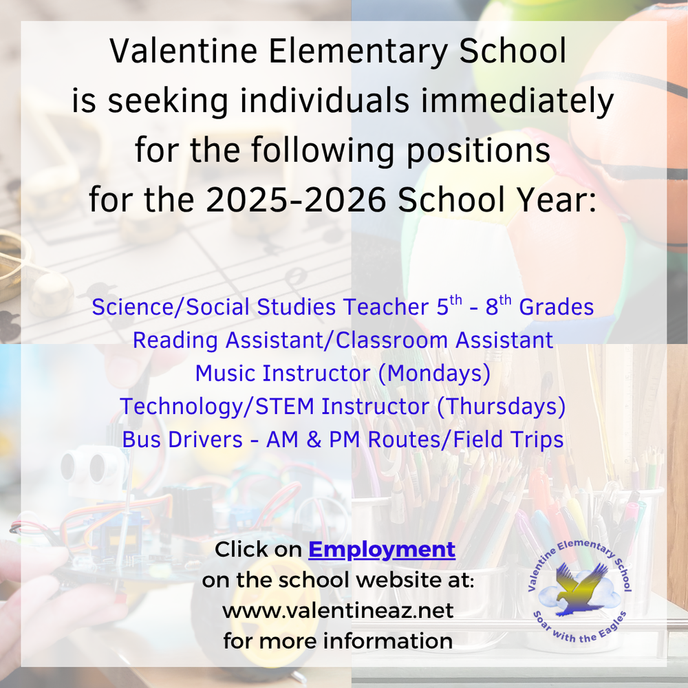 Employment Opportunities - Open Positions for the 2025-2026 School Year