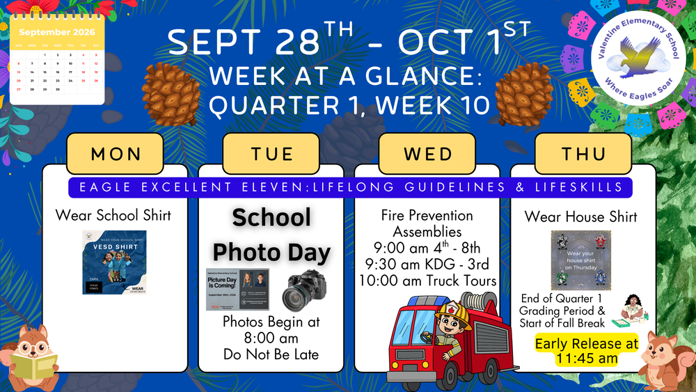 Week-at-a-Glance September 28th - October 1st
