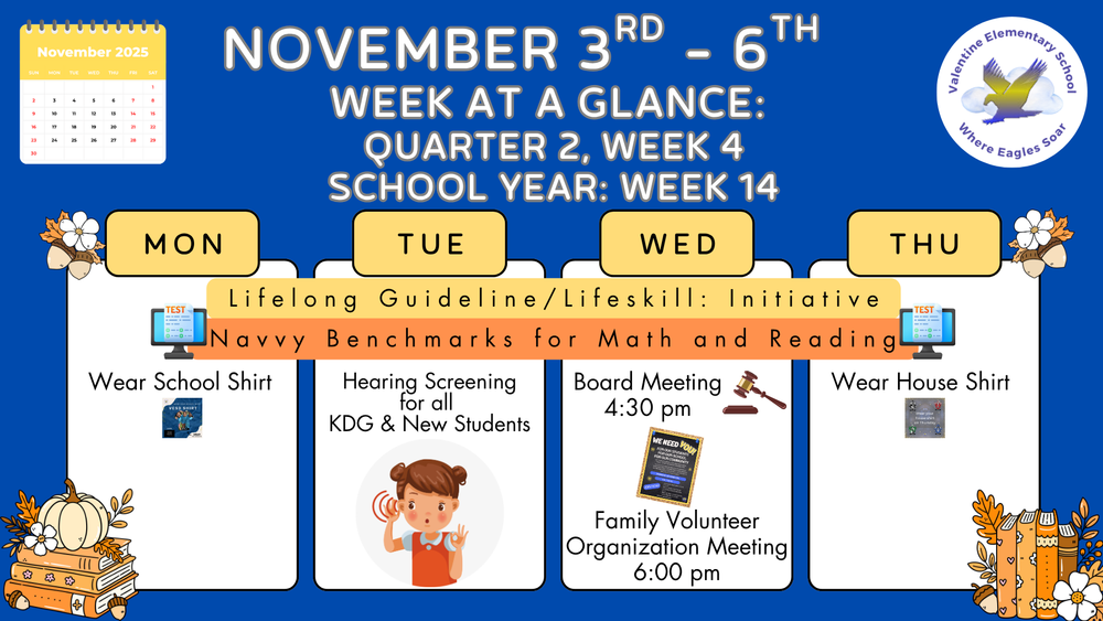 Week-at-a-Glance November 3rd - November 6th