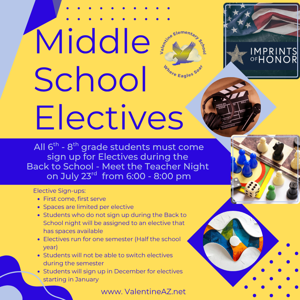 Middle School Electives Sign-ups During the Back to School - Meet the Teacher Night