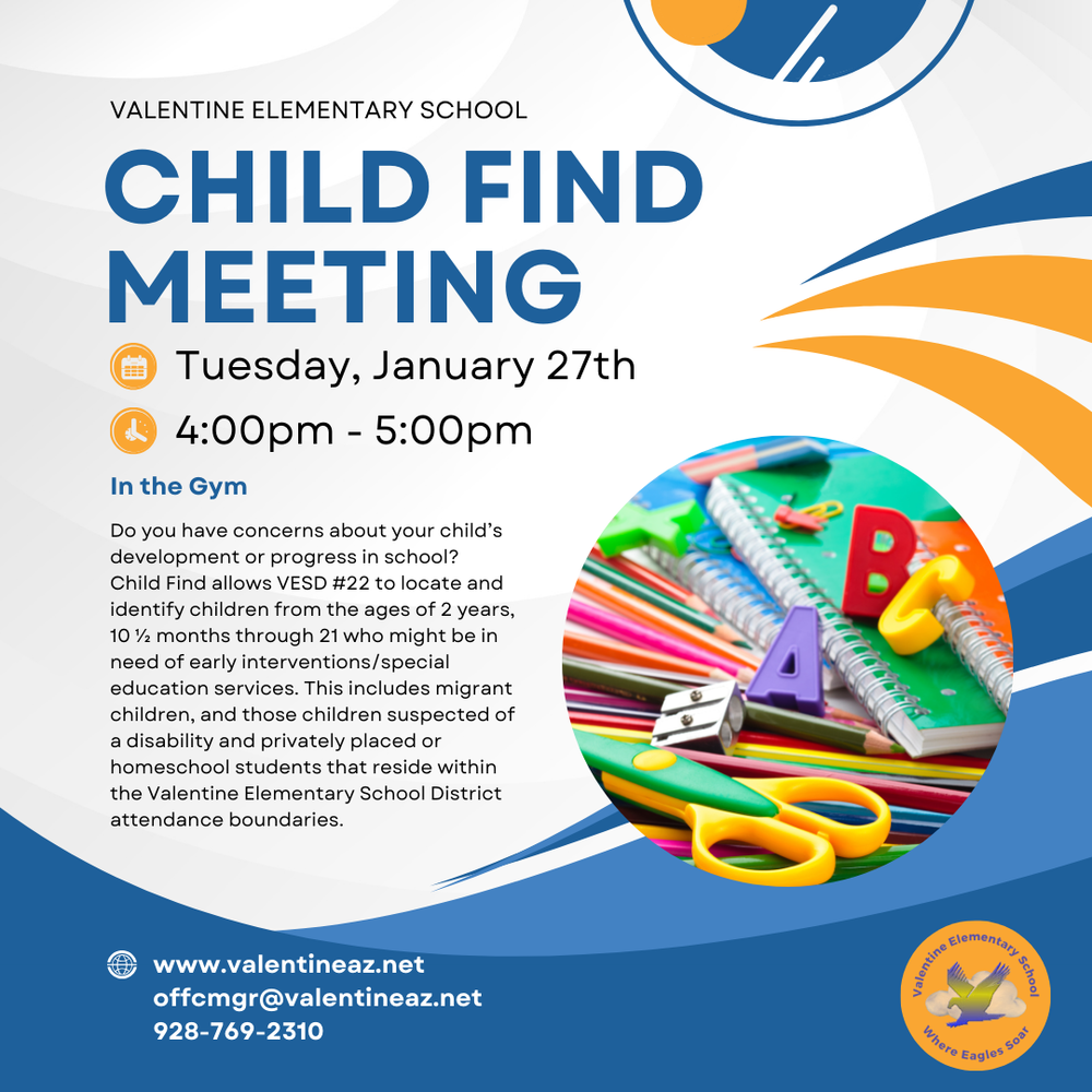 Child Find Meeting: Tuesday, January 27th