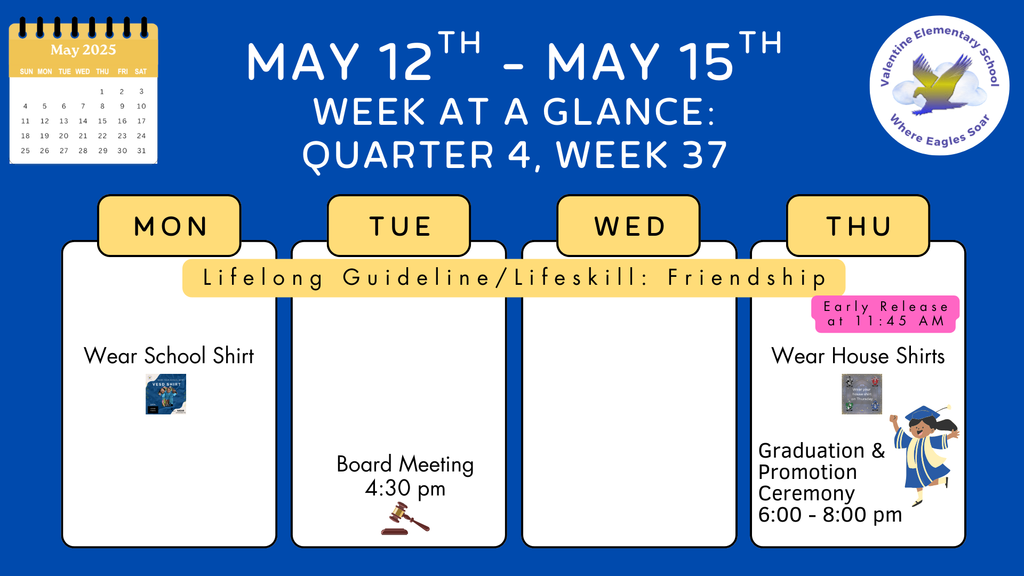 Week-at- a-Glance May 12th - May 15th