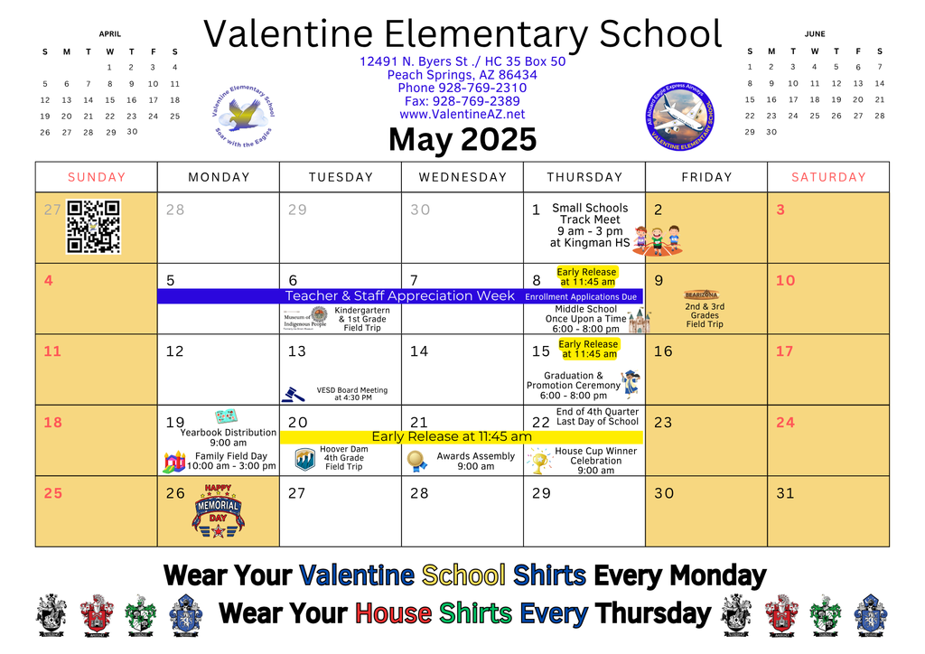 VESD May 2025 Events Calendar