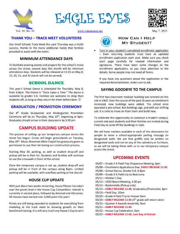 Eagle Eyes Newsletter - May 2025