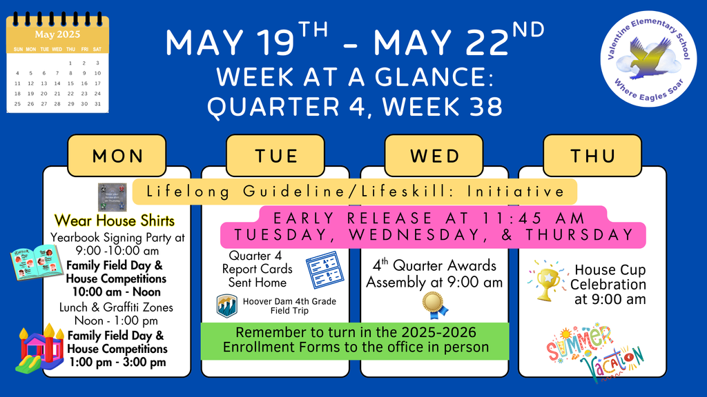 Week-at- a-Glance May 19th - 22nd
