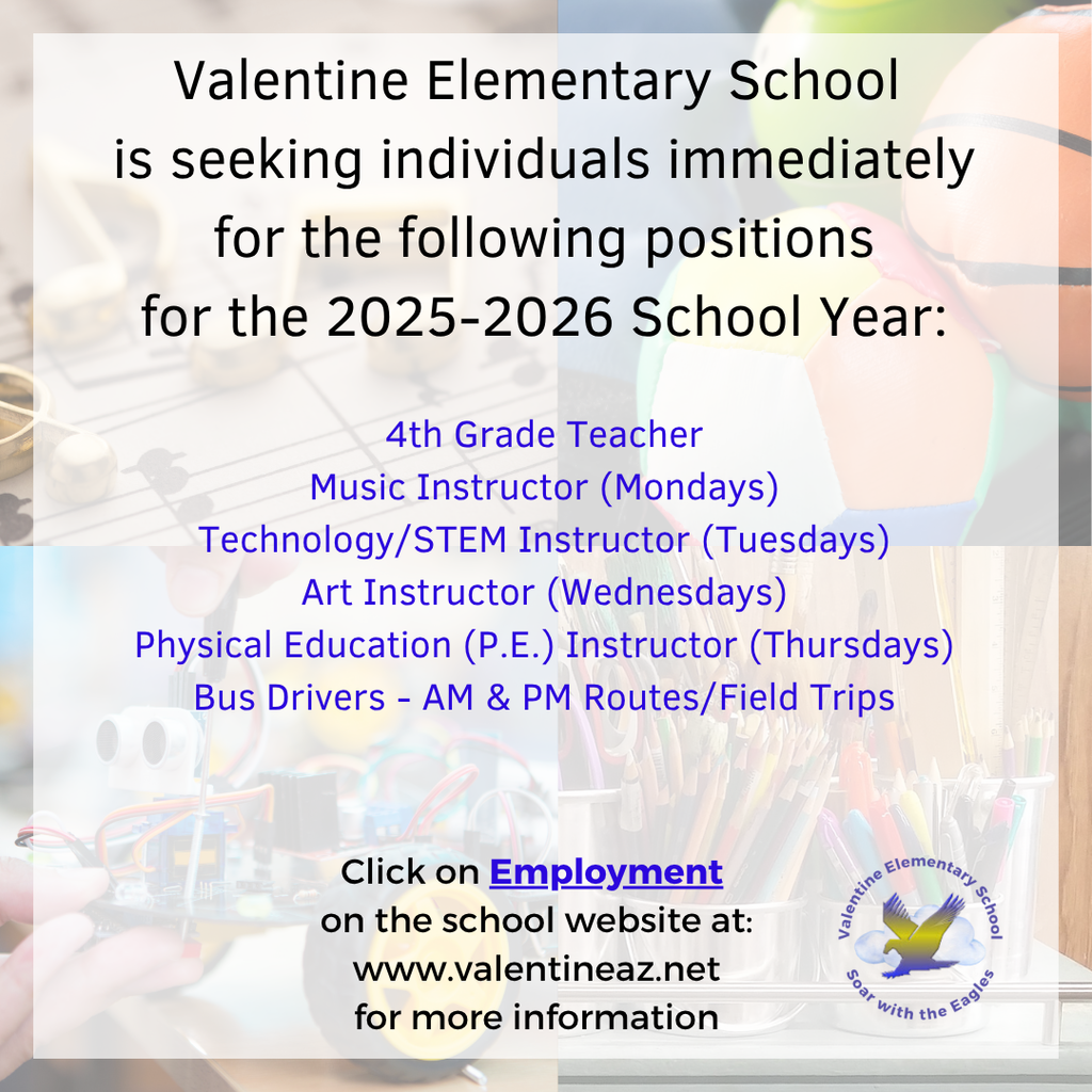 Employment Opportunities - Open Positions for the 2025-2026 School Year