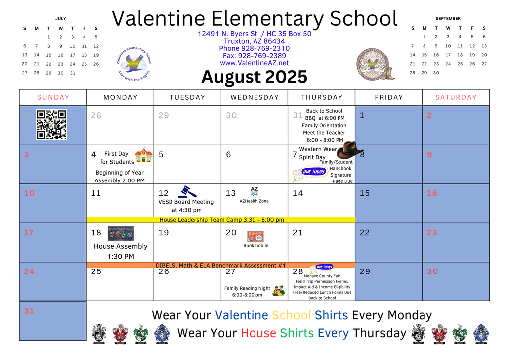 Events Calendar - August 2025