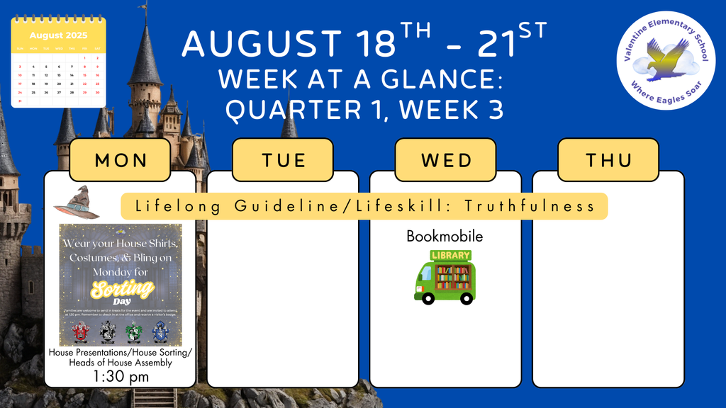 Week-at-a-Glance August 18th - August 21st