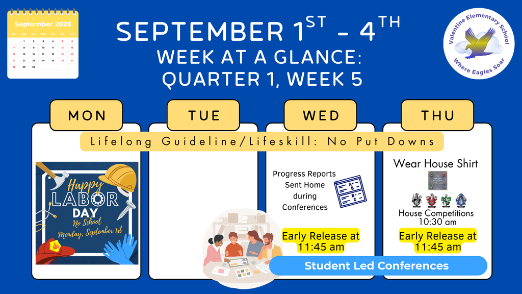 Week-at-a-Glance  September 1st - September 4th