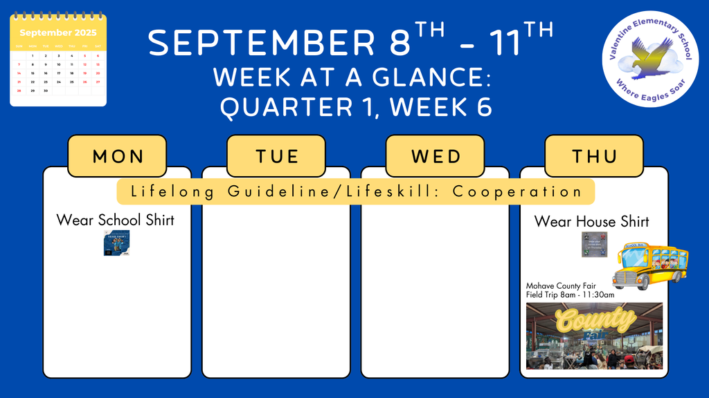 Week-at-a-Glance  September 8th -September 11th