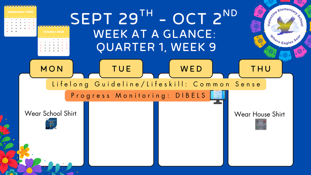 Week-at-a-Glance  September 29th - October 2nd