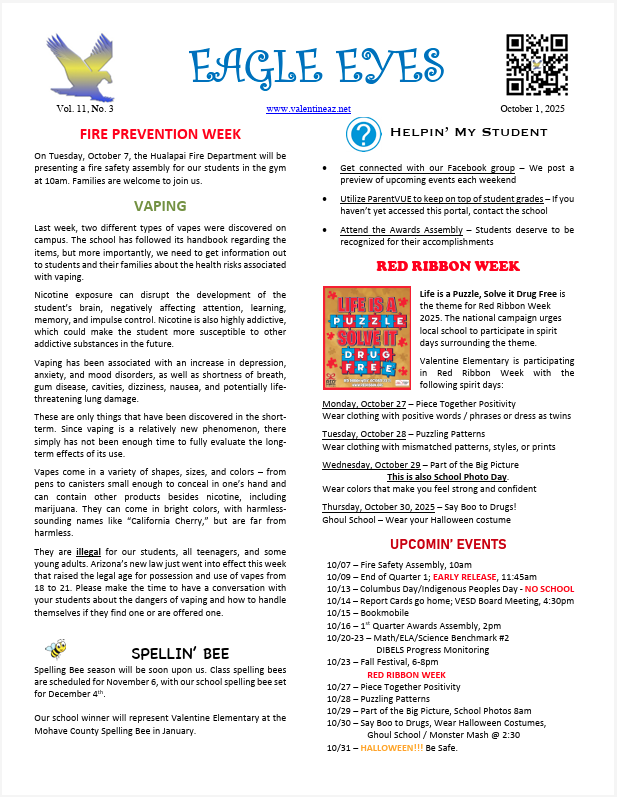 Eagle Eyes Newsletter - October 2025