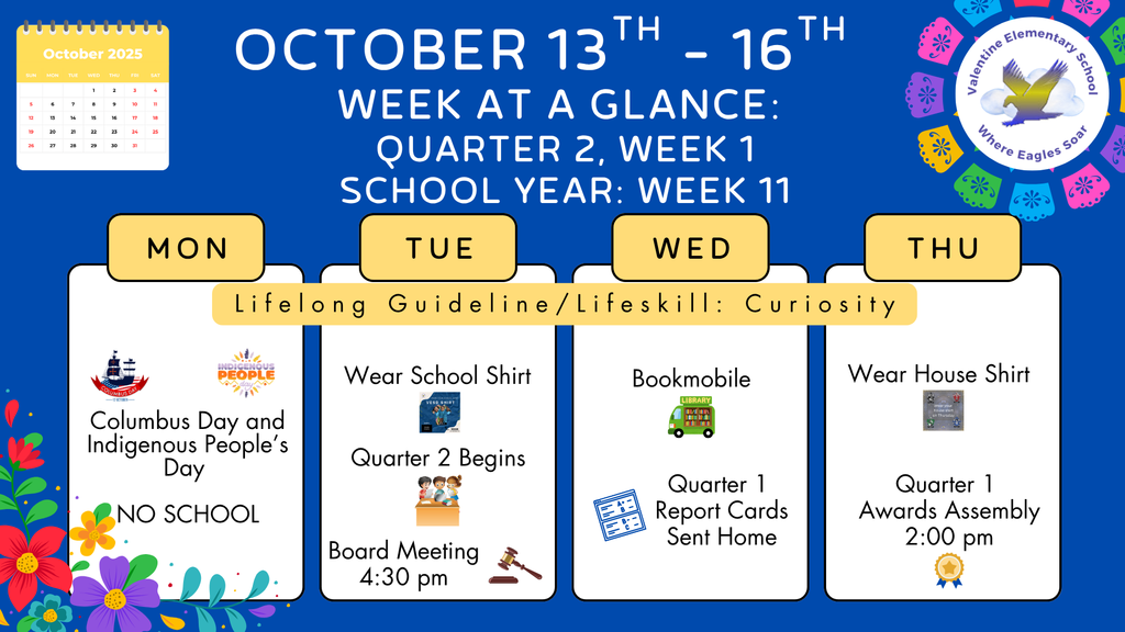 Week-at- a-Glance October 13th - October 16th