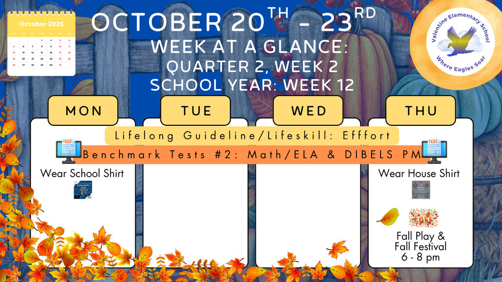 Week-at-a-Glance October 20th - October 23rd