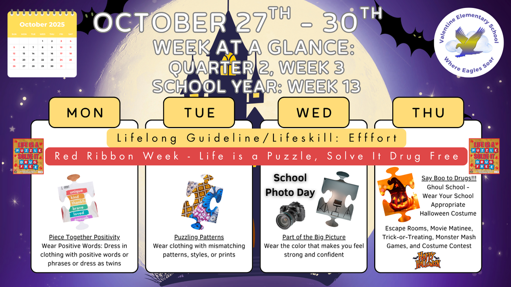 Week-at-a-Glance  October 27th - October 30th