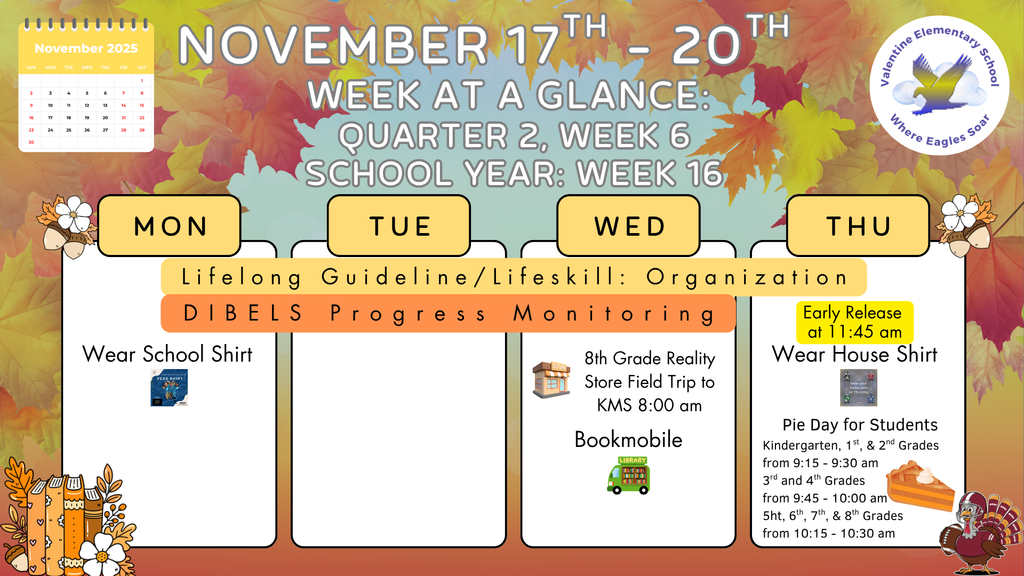 Week-at-a-Glance November 17th - November 20th