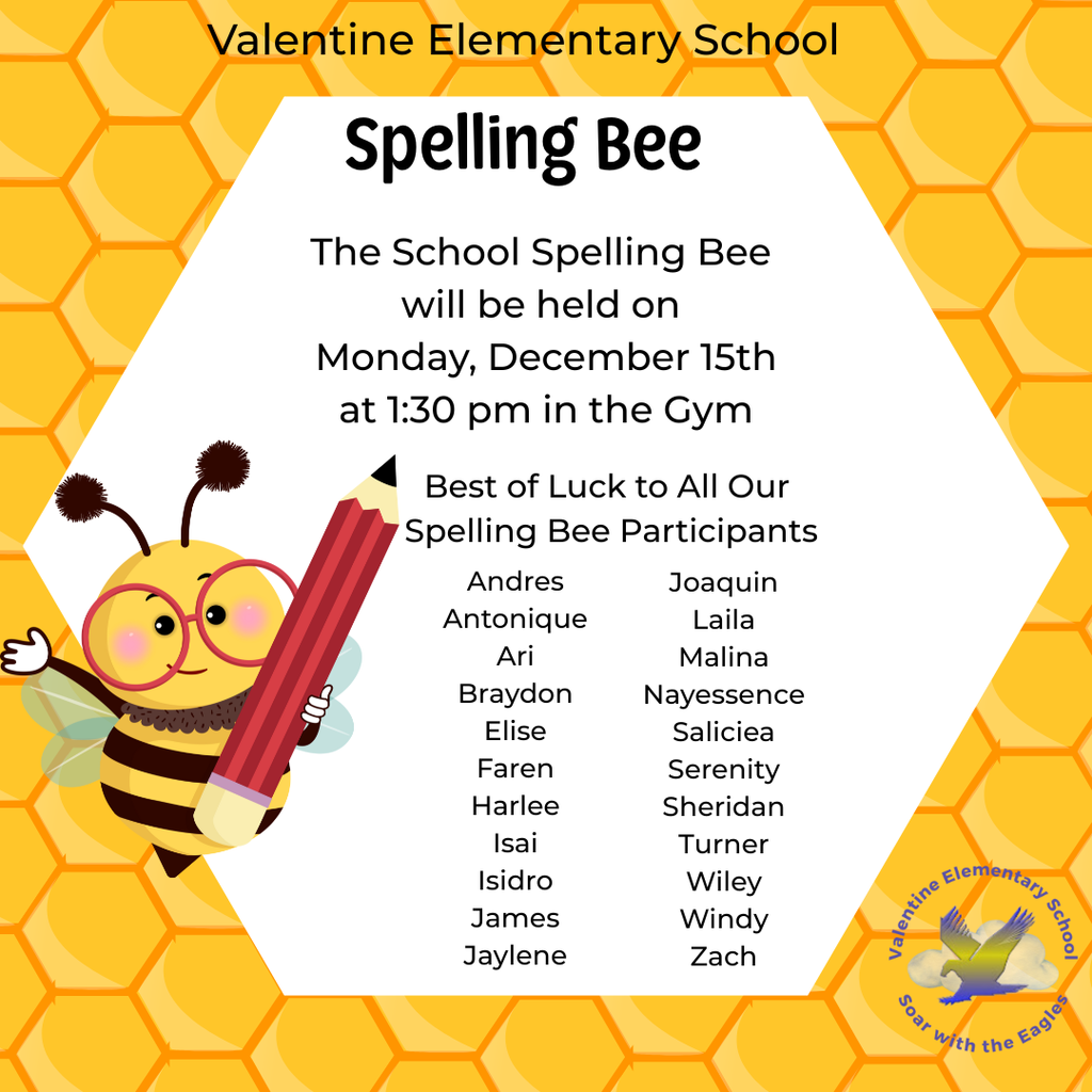 Spelling Bee on Monday, December 15th