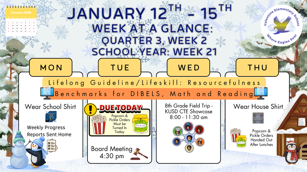 Week-at-a-Glance January 12th - 15th