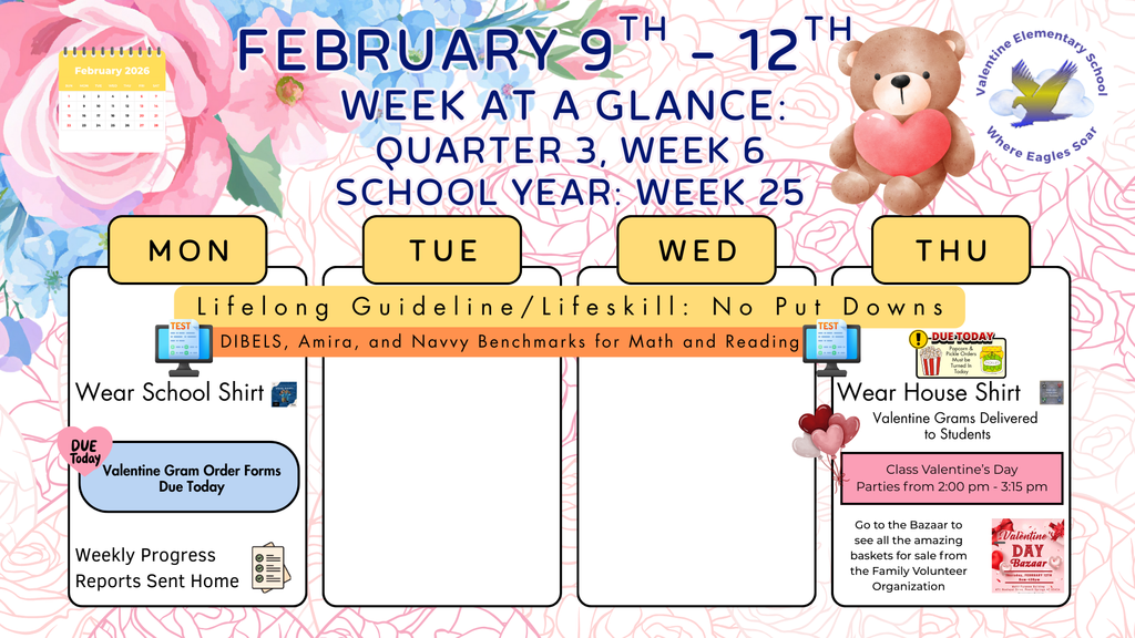 Week-at-a-Glance February 9th  - February  12th
