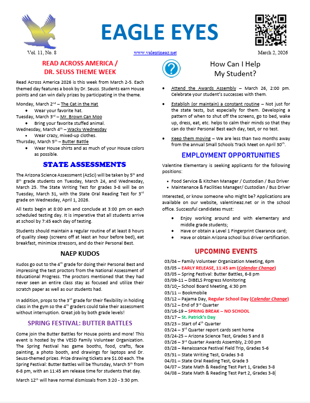 Eagle Eyes Newsletter - March 2026