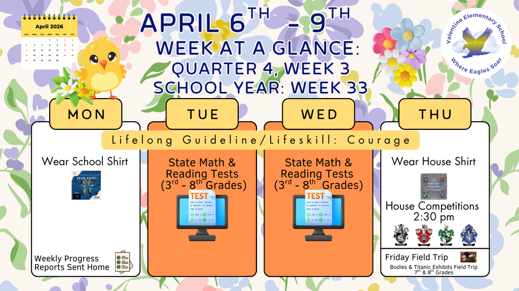Week-at-a-Glance April 6th - April 9th