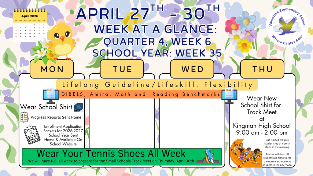 Week-at-a-Glance April 27th - April 30th