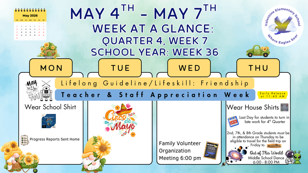 Week-at-a-Glance May 4th - May 7th