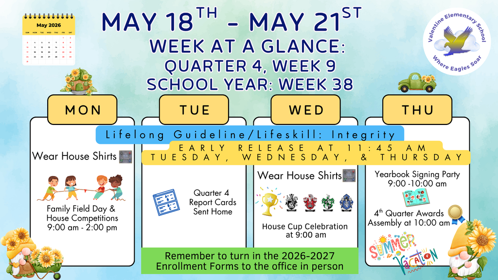 Week-at-a-Glance May18th - May 21st