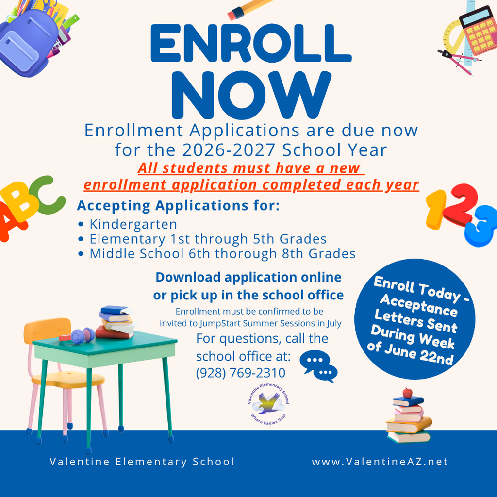 Enrollment Applications Due for 2026-2027 School Year