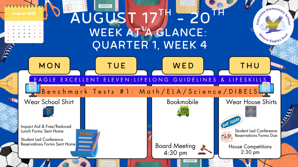 Week-at-a-Glance August 17th - August 20th
