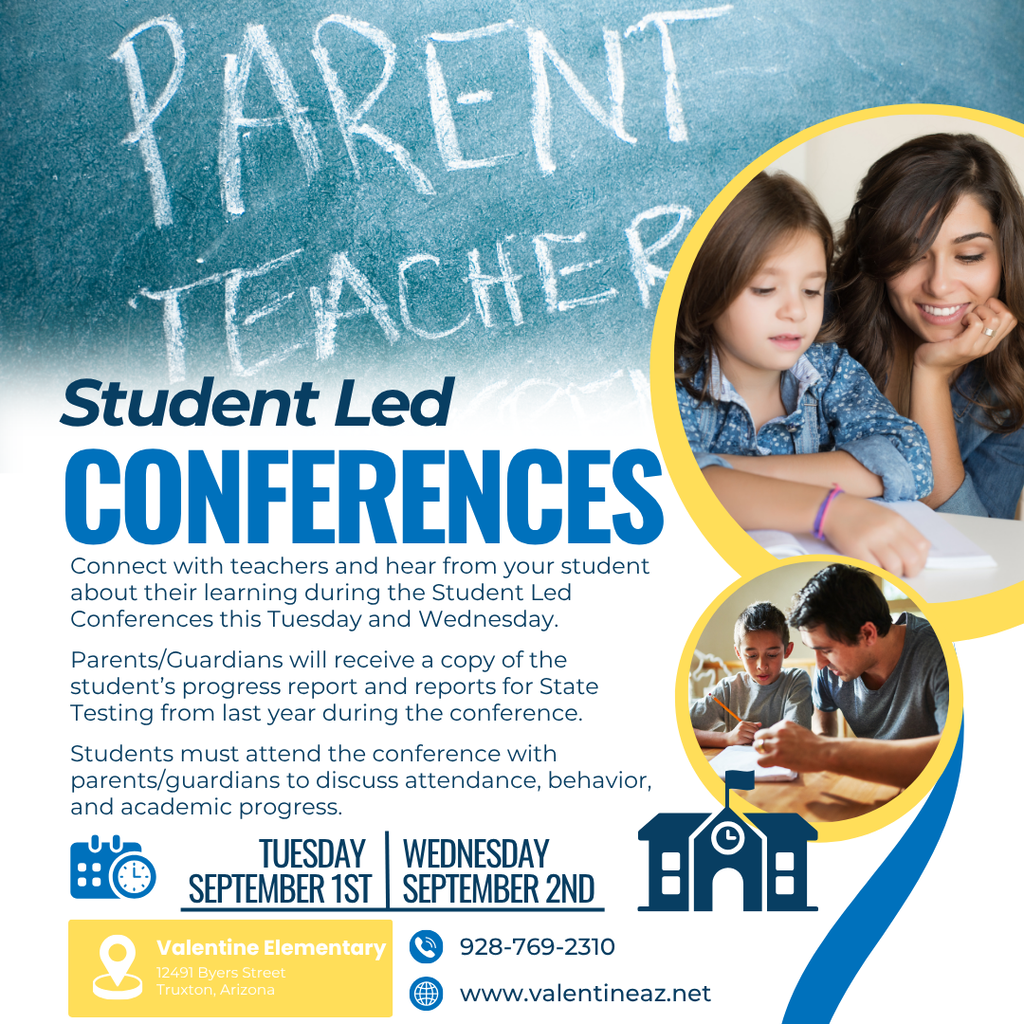 Student Led Conferences - Tuesday, September 1st and Wednesday, September 2nd