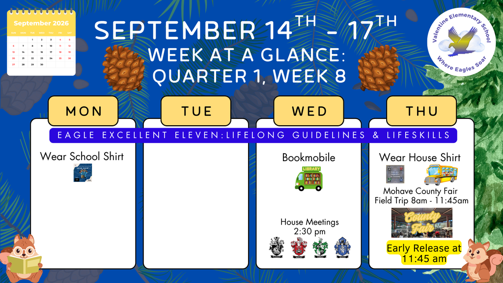 Week-at-a-Glance September 14th - September 17th