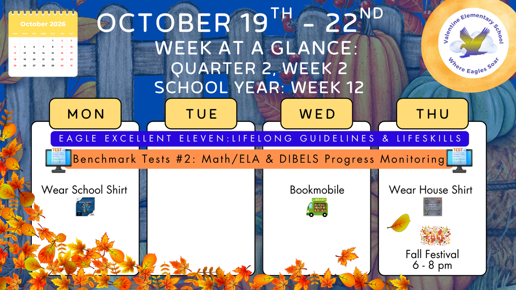 Week-at-a-Glance October 19th - October 22nd