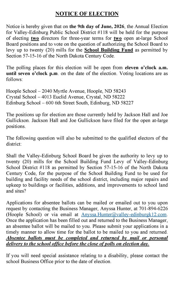 Notice of Elecfion