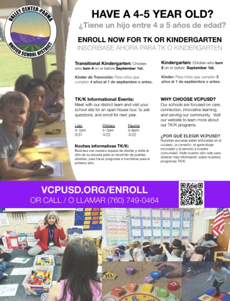 TK and K New Enrollment